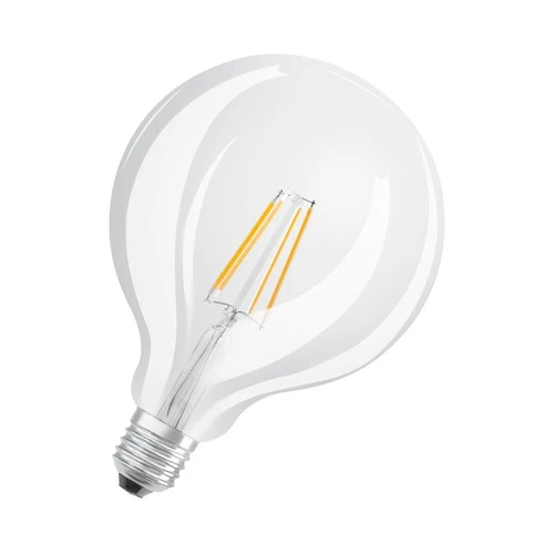 OSRAM LED-Lampen, klassische Ballform, 40 Watts Ersatz, E27, G125, 2700 Kelvin, Warm weiß, Klares Glas, single Pack