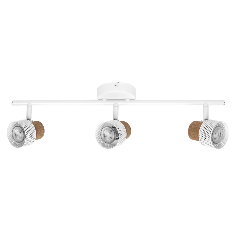 LEDVANCE DECOR SPOT CORK, 3 x 3,4W, 690lm, weiß, Spotleuchte, verstellbare Köpfe, vielseitig anwendbar, Innenraumspot, austauschbare LED-Lampen, dimmbar, warmweiße Lichtfarbe, GU10