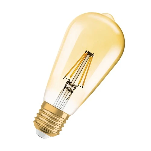 OSRAM LED-Lampe dimmbar EDISON 6.5W Filament E27 Vintage 1906 Gold, E27, 2er Pack