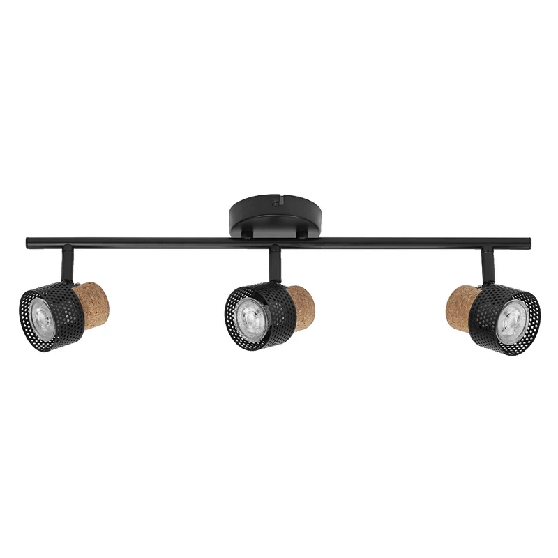 LEDVANCE DECOR SPOT CORK, 3 x 3,4W, 690lm, schwarz, Spotleuchte, verstellbare Köpfe, vielseitig anwendbar, Innenraumspot, austauschbare LED-Lampen, dimmbar, warmweiße Lichtfarbe, GU10