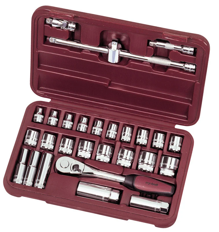 Steckschlüsselsatz 3/8", 28-teilig, im Kunststoffkoffer