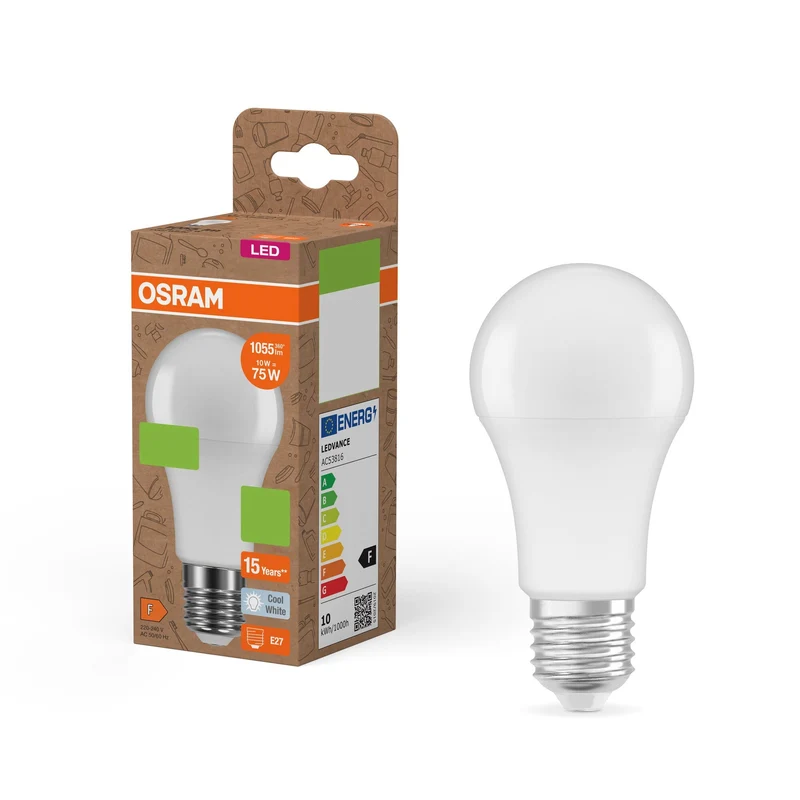 OSRAM LED PCR LAMPS WITH CLASSIC A , LED-Lampe, Matt, 10 W, (ex 75 W), 1055 lm, Kaltweiß, 4000 K, 15000 h, CRI ≥80