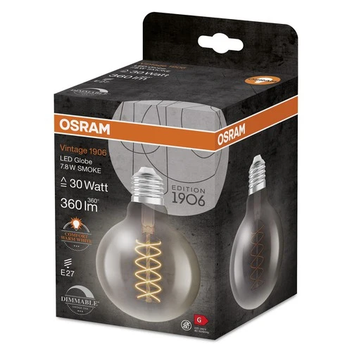 OSRAM Vintage 1906 LED-Lampe, Smoke-Tönung, 7,8W, 360lm , Warmweiß , E27