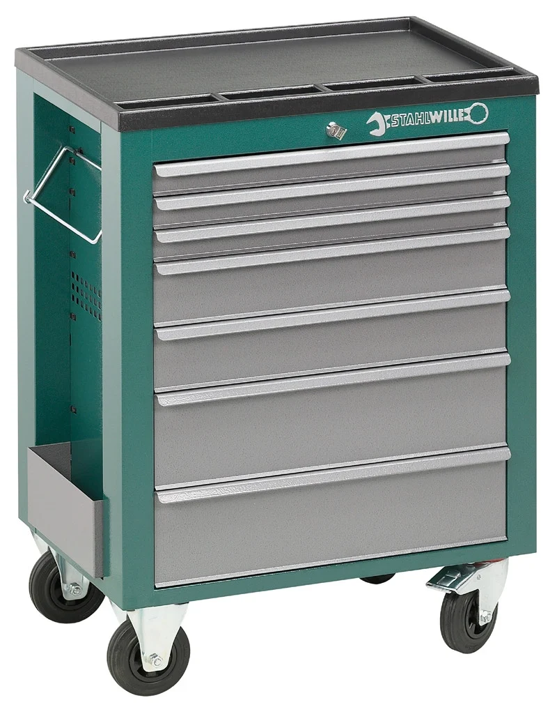 Werkzeugwagen 7 Schubladen, leer, Serie SW, grün