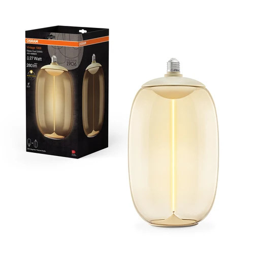 Osram Vintage 1906® LED BIG DECORATIVE BULB WITH FILAMENT-MAGNETIC STYLE 4W 827 Amber E27 OVAL ELIPSE , Warmweiß