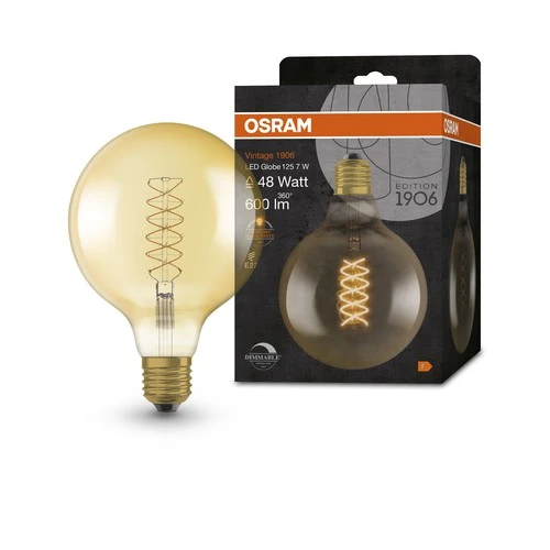 OSRAM Vintage 1906 LED-Lampe, Gold-Tönung, 7W, 600lm , Warmweiß , E27