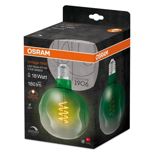 OSRAM Vintage 1906 LED-Lampe, Grüne Tönung, 4,5W, 180lm , Warmweiß , E27
