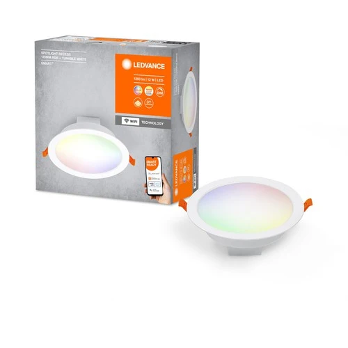 LEDVANCE Wifi SMART+ Einbaustrahler RECESS DOWNLIGHT TW, Ø 170mm, RGB 12W, 220…240 V, 2700…6500K, IP20
