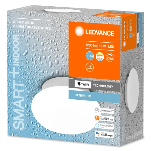 LEDVANCE Wifi SMART+ ORBIS LED AQUA Bad Deckenleuchte 20cm Tunable Weiß 12W / 3000-6500K
