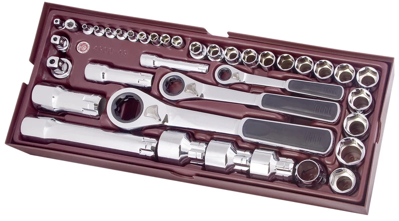 Steckschlüsselsatz 1/4" + 3/8" + 1/2", 38-teilig GearRatchet