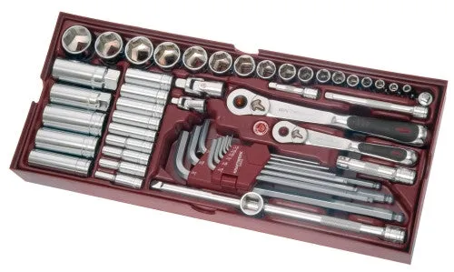 Steckschlüsselsatz 1/4" + 3/8" Zoll, 50-teilig