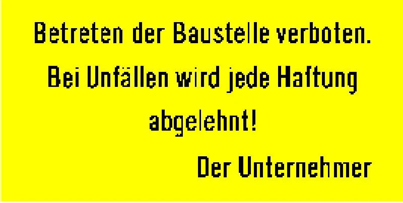 Schild Betreten der Baustelle verboten PVC