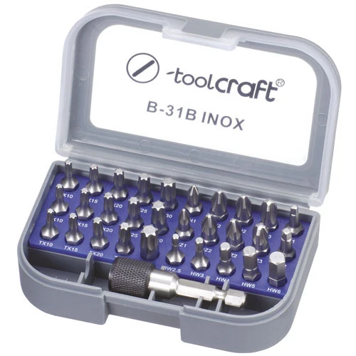 Bit-Satz 1/4", 31-teilig, Torx-Bits ohne Bohrung, INOX B-31B-IN