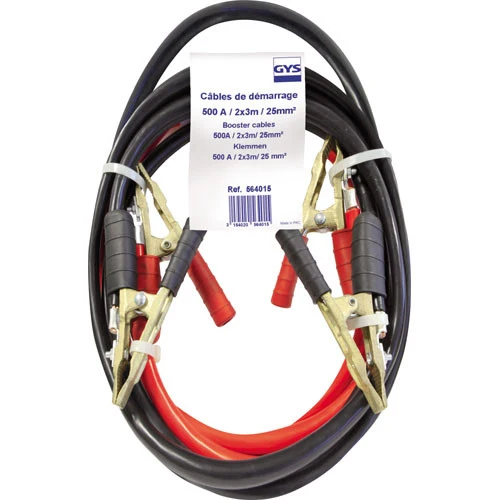 Starterkabel 25mm2, 500A, 2x3m, Bronzeklemmen