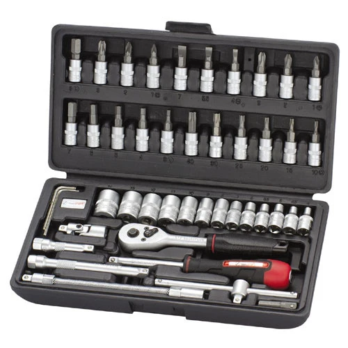 Steckschlüsselsatz 1/4", 46-teilig, im Kunststoffkoffer