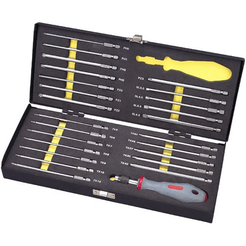 Bit-Satz mit Klingen 1/4" x 125mm, 25-teilig, im Metallkoffer B-