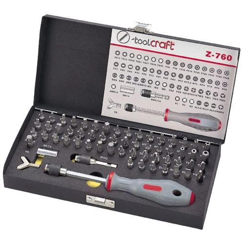 Sicherheits- und Spezialbit-Satz 1/4", 60-teilig, im Metallkoffe