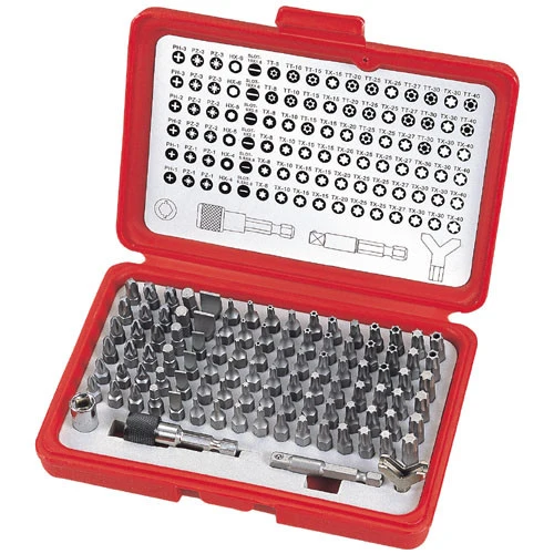 Bit-Satz 1/4", 100-teilig, in Kunststoffschachtel, Torx-Bits mit