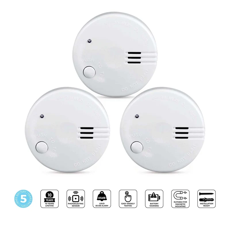 Alecto SD510 3X - Mini Rauchmelder - 5 Jahre Batterie - 3er Pack - Weiß