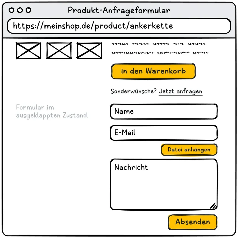 ProductForm - Produkt-Anfrageformular