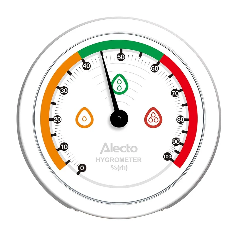 Alecto WS-05WH - Analoges Innenraum-Hygrometer mit batterielosem Betrieb - Weiß