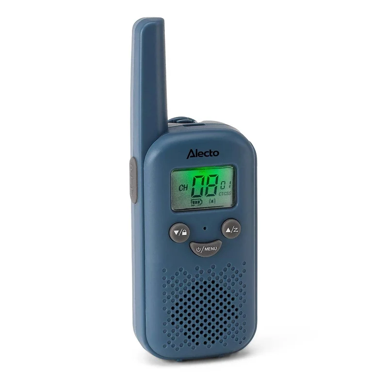 Alecto FR10BU - Set aus zwei wiederaufladbaren Walkie-Talkies für Kinder - Reichweite bis zu 6 Kilometern und lange Standby-Zeit bis zu 24 Stunden - Denimblau