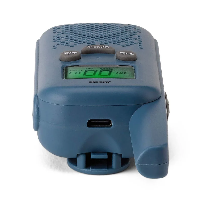 Alecto FR10BU - Set aus zwei wiederaufladbaren Walkie-Talkies für Kinder - Reichweite bis zu 6 Kilometern und lange Standby-Zeit bis zu 24 Stunden - Denimblau