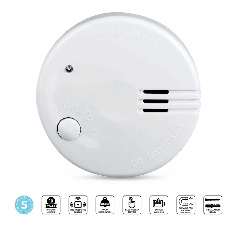 Alecto SD510 - Rauchmelder - Batteriebetrieben - 5 Jahre Batterielebensdauer - EN 14604 - Testtaste - 85 dB - Weiß