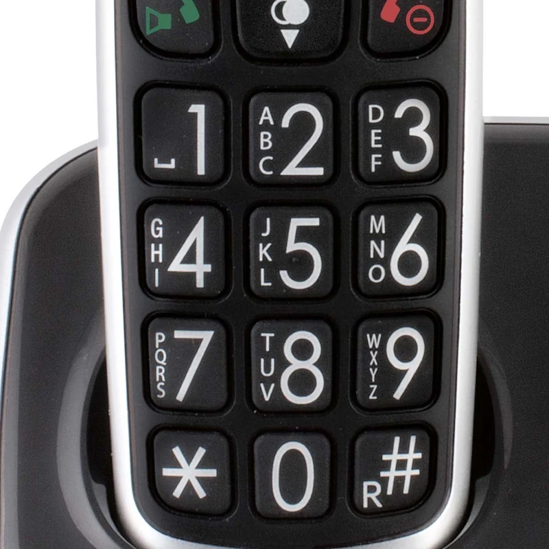 Alecto FX-6020 - Senioren DECT Telefon mit großen Tasten - 2 Mobilteile - Schwarz