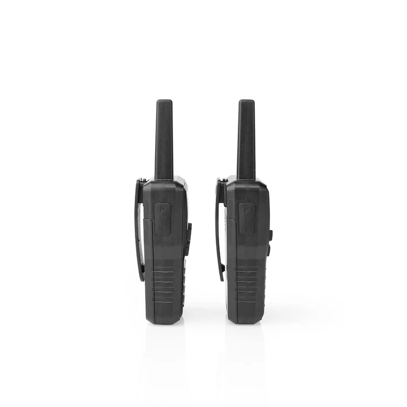 Alecto FR200BK - Set mit 2 wiederaufladbaren Walkie-Talkies mit einer Reichweite von bis zu 10 km und VOX-Freisprechfunktion - Wiederaufladbar über Ladestation und USB-C - Schwarz