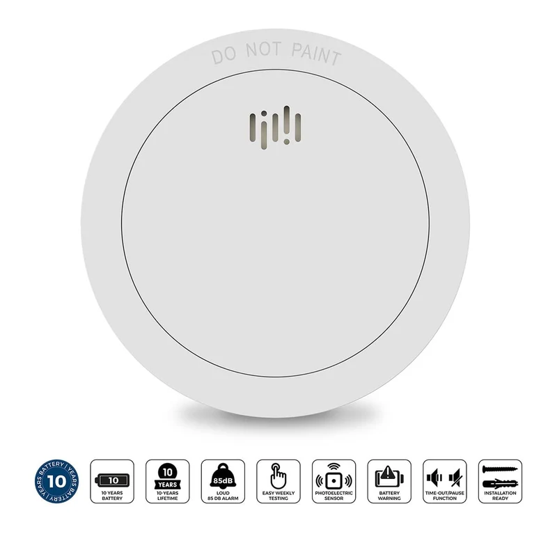 Alecto SD1030 - Rauchmelder mit 10 Jahren Batterie- und Sensor-Lebensdauer - Weiß