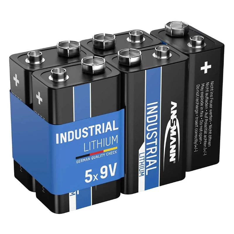 Ansmann BAT-9V 5X - 9V Batterie 1,5V - Set mit 5 Stück