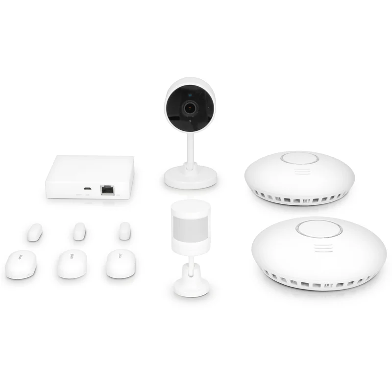 Alecto SMART-SAFETY1 - Smart-Home Starterset – Bridge - Rauchmelder 2x - WLAN-Kamera - Fenster-/Türsensor 3x – Bewegungssensor – ZigBee-Protokoll