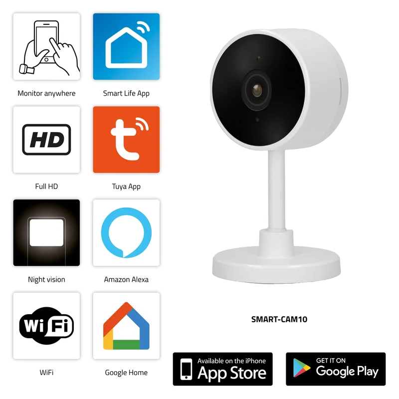 Alecto SMART-SAFETY1 - Smart-Home Starterset – Bridge - Rauchmelder 2x - WLAN-Kamera - Fenster-/Türsensor 3x – Bewegungssensor – ZigBee-Protokoll
