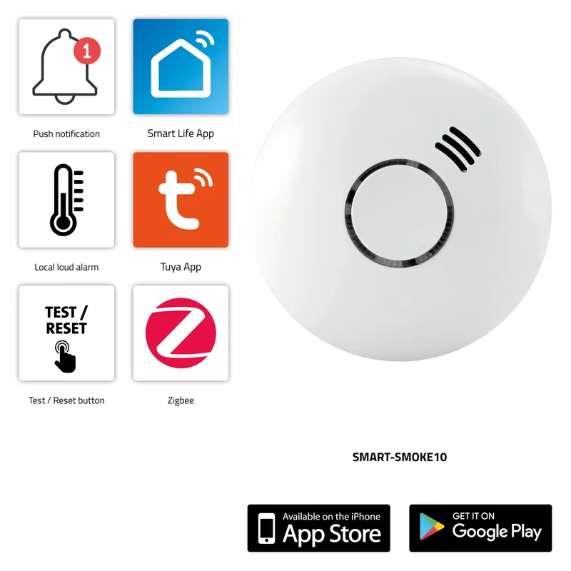 Alecto SMART-SAFETY1 - Smart-Home Starterset – Bridge - Rauchmelder 2x - WLAN-Kamera - Fenster-/Türsensor 3x – Bewegungssensor – ZigBee-Protokoll