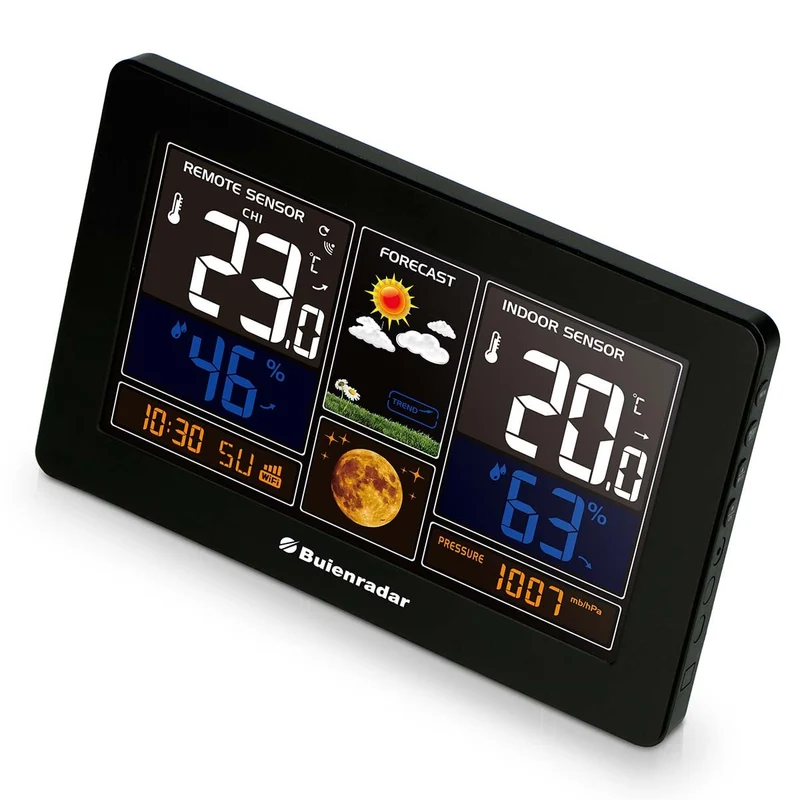 Buienradar BR900 - 3 in 1 WLAN-Wetterstation mit App und kabellosem Außensensor, schwarz