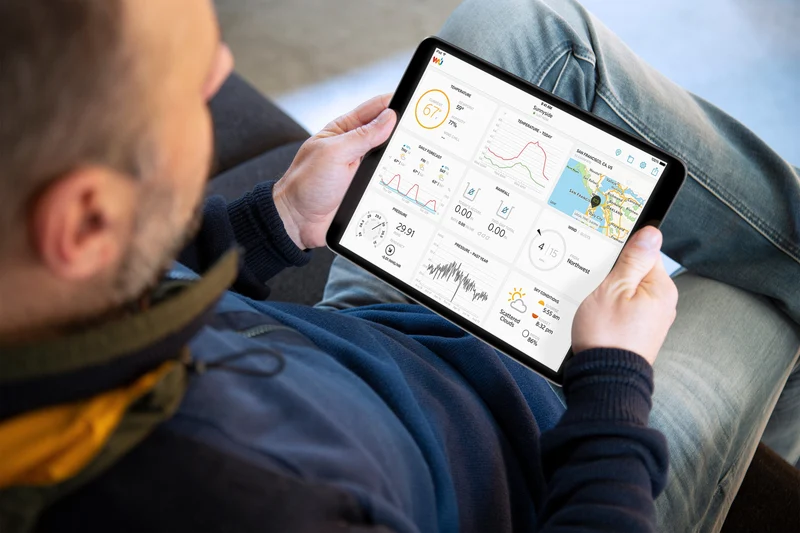 Alecto WS5200 - Professionelle 6 in 1 WLAN-Wetterstation mit App und kabellosem Außensensor, schwarz