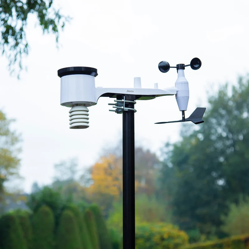 Alecto WS5200 - Professionelle 6 in 1 WLAN-Wetterstation mit App und kabellosem Außensensor, schwarz