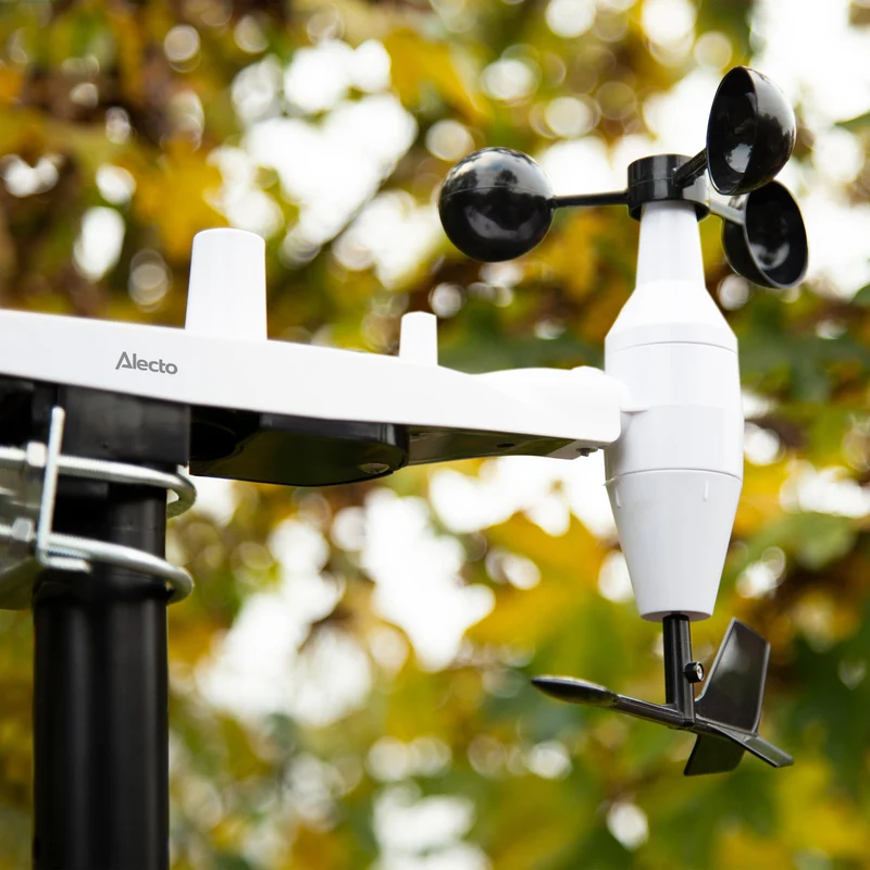 Alecto WS5200 - Professionelle 6 in 1 WLAN-Wetterstation mit App und kabellosem Außensensor, schwarz