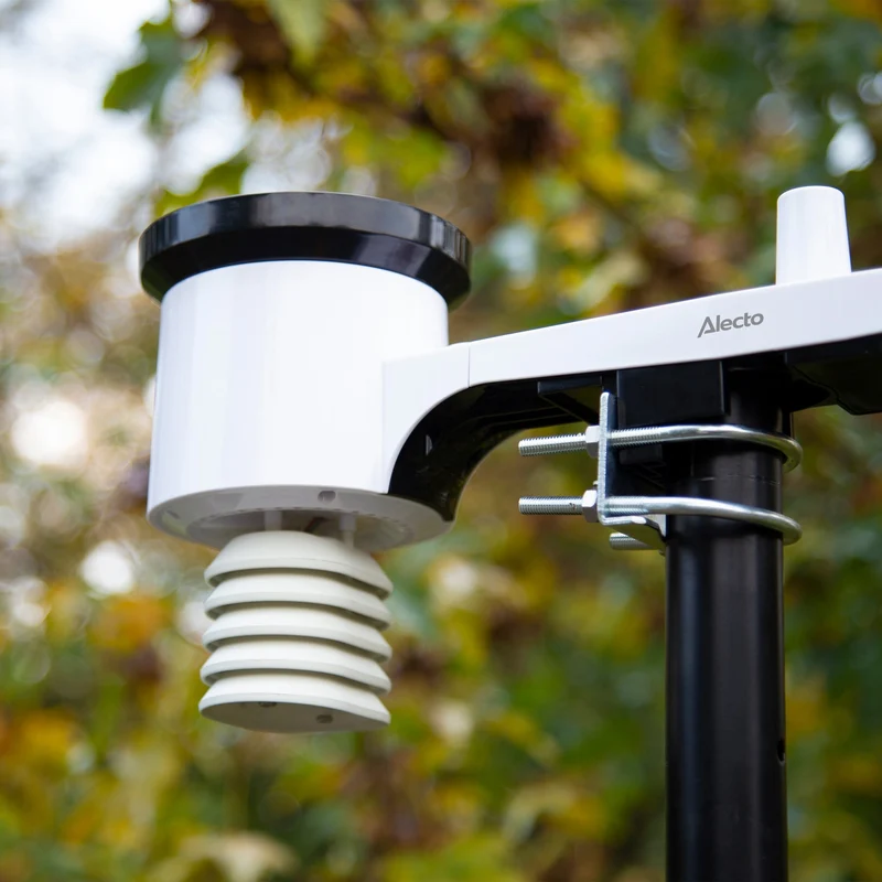 Alecto WS5200 - Professionelle 6 in 1 WLAN-Wetterstation mit App und kabellosem Außensensor, schwarz