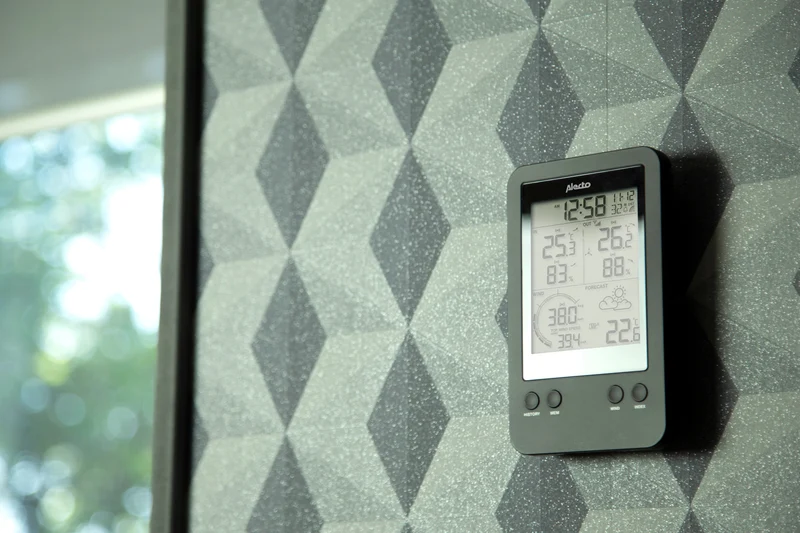 Alecto WS-3400 - Professionelle Wetterstation mit kabellosem Außensensor, schwarz