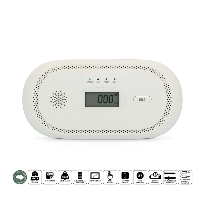 Alecto COA2650 - Kohlenmonoxidmelder mit 10 Jahren Sensorlaufzeit und Display
