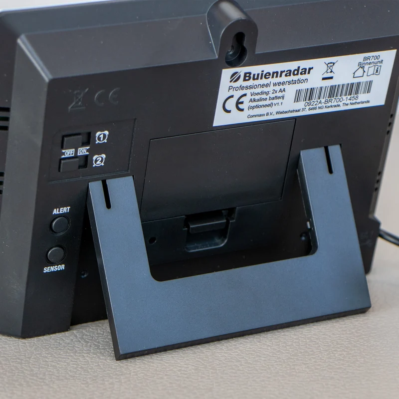 Buienradar BR700 - 3 in 1 Wetterstation mit kabellosem Außensensor, schwarz