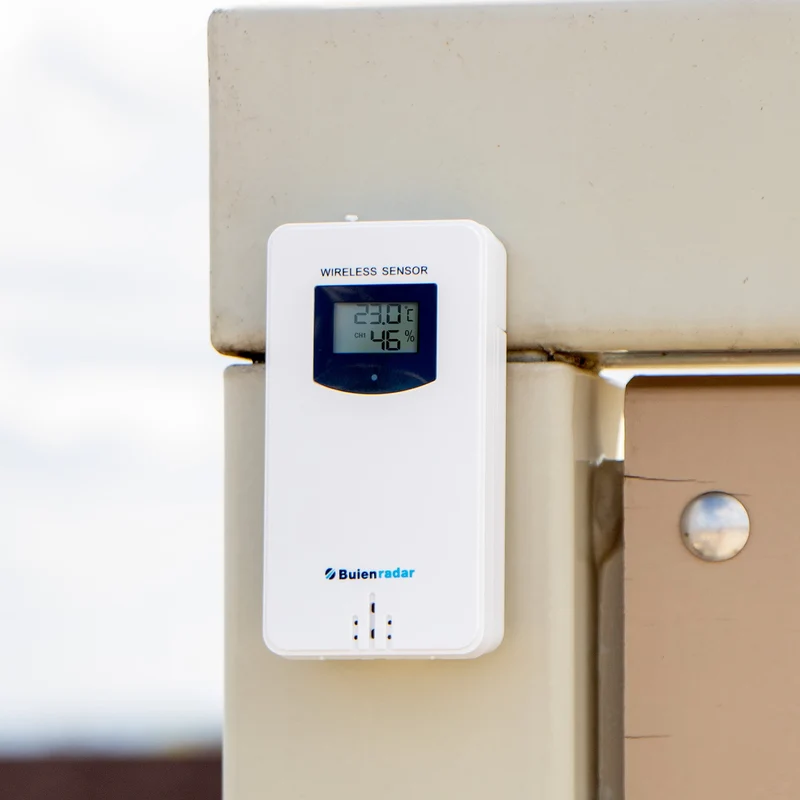 Buienradar BR700 - 3 in 1 Wetterstation mit kabellosem Außensensor, schwarz