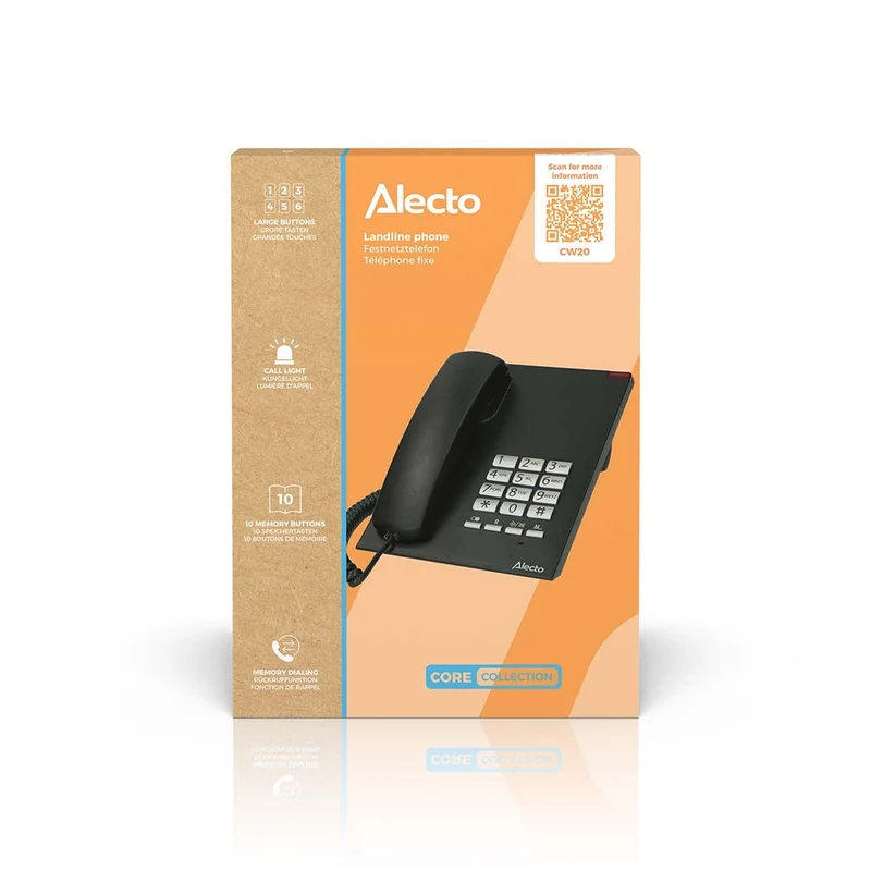 Alecto CW20 - Schnurgebundenes Telefon Schwarz