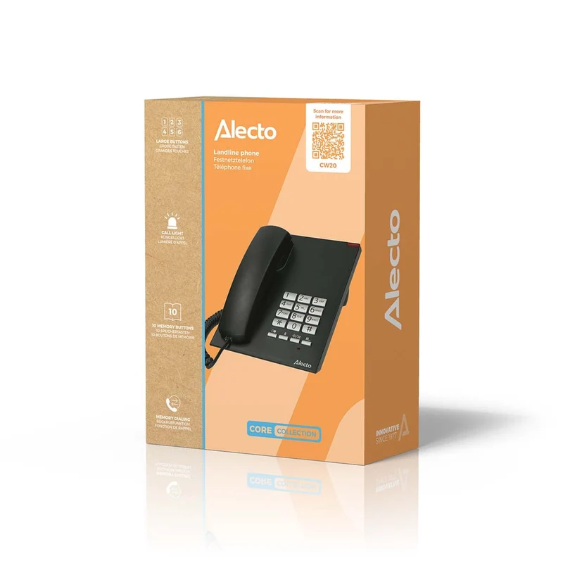 Alecto CW20 - Schnurgebundenes Telefon Schwarz