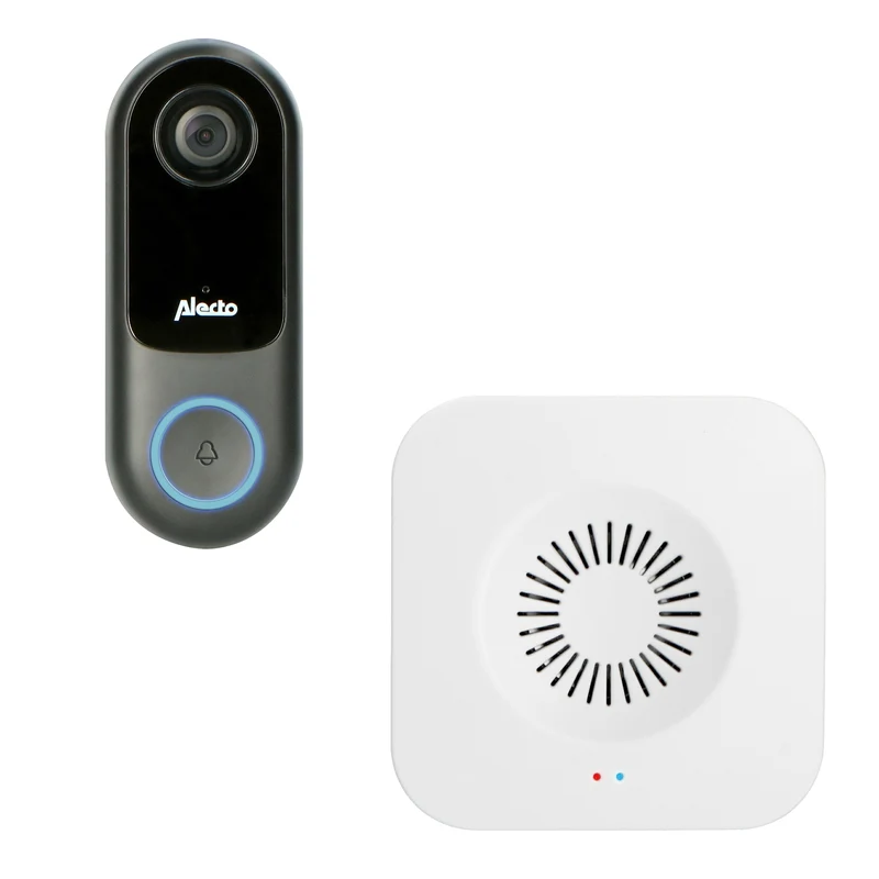 Alecto SMART-RING SET - Smarte WLAN-Türklingel mit Kamera (SMART-RING20) mit zusätzlicher Türklingel (SMART-RING-BELL)