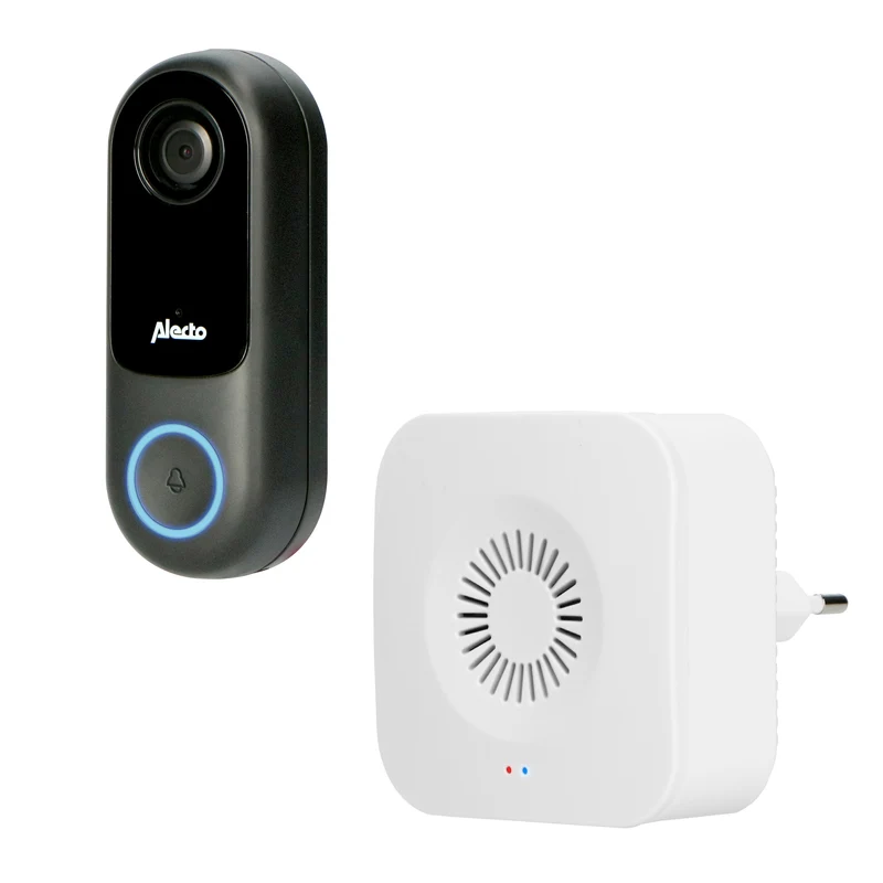 Alecto SMART-RING SET - Smarte WLAN-Türklingel mit Kamera (SMART-RING20) mit zusätzlicher Türklingel (SMART-RING-BELL)