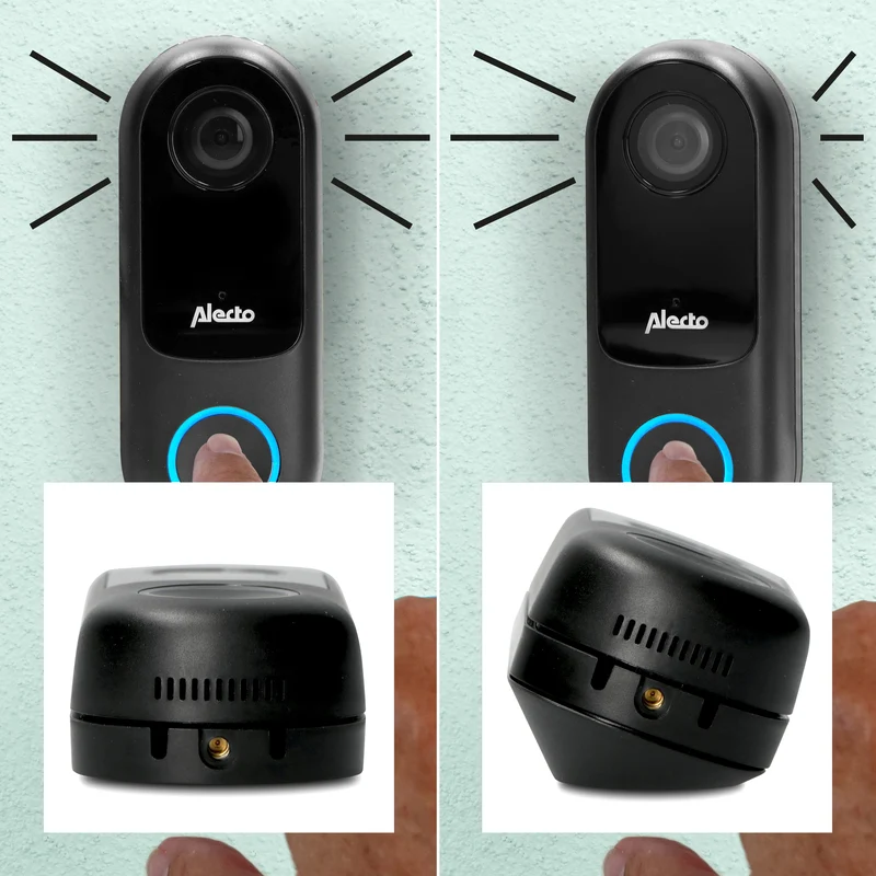 Alecto SMART-RING SET - Smarte WLAN-Türklingel mit Kamera (SMART-RING20) mit zusätzlicher Türklingel (SMART-RING-BELL)