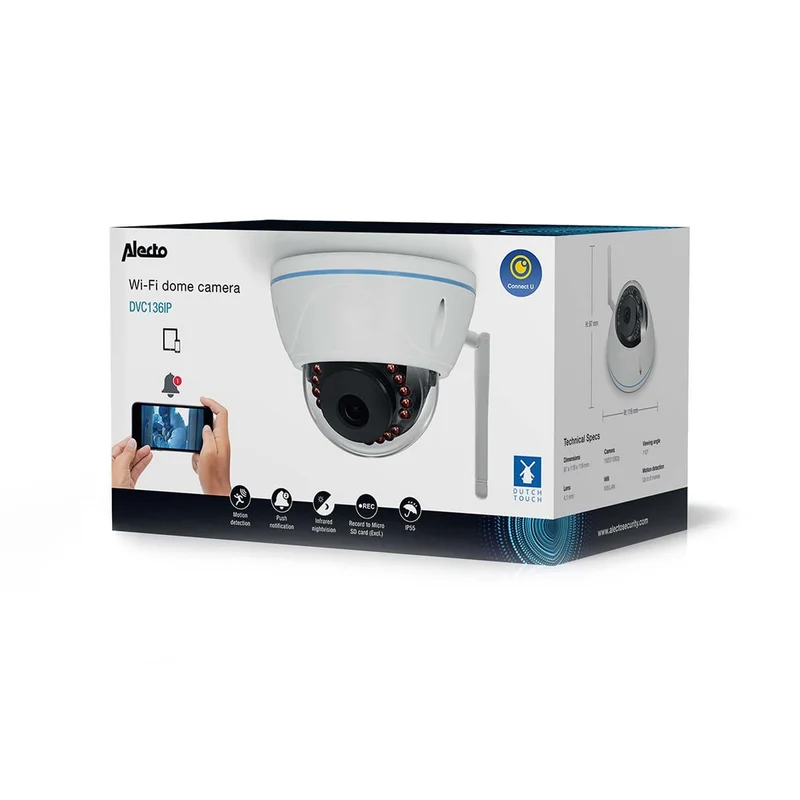Alecto DVC136IP - Outdoor WLAN-Dome-Kamera - Weiß
